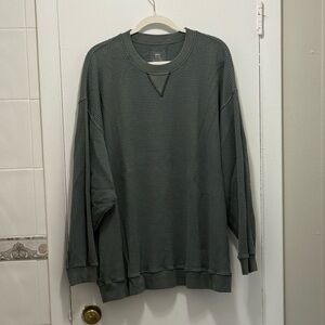 Aerie Green Waffleweave Oversized Sweatshirt